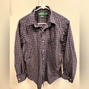 Lauren Ralph Lauren Men Dress Shirt Size 16, 32/33 Multicolor Plaid 100% Cotton